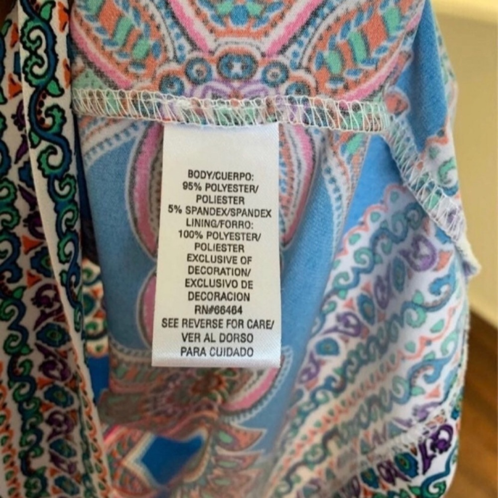 Like new Sandra Darren long sleeve boho groovy shift dress - Picture 10 of 11